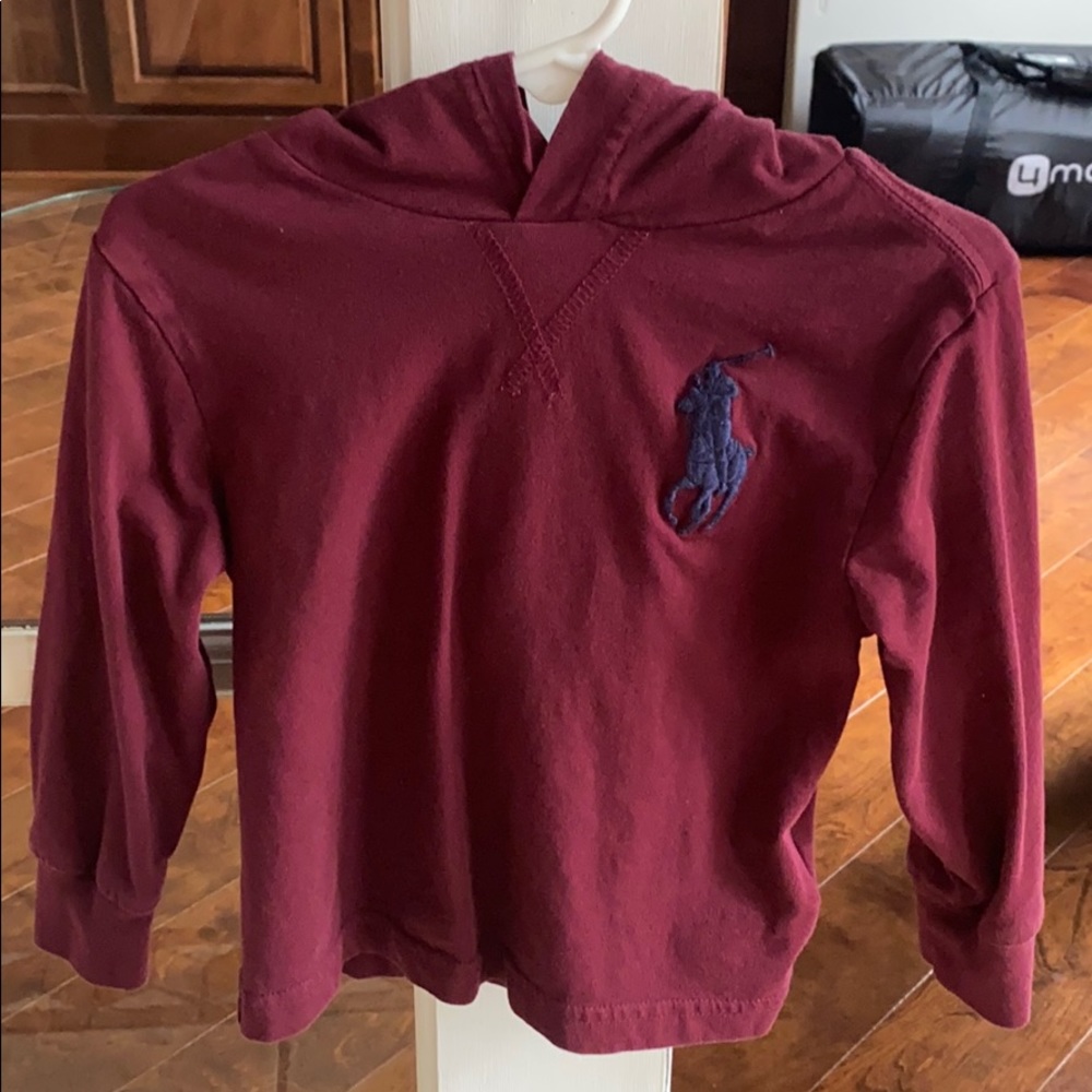 Maroon & Navy Ralph Lauren hooded shirt, size 2T